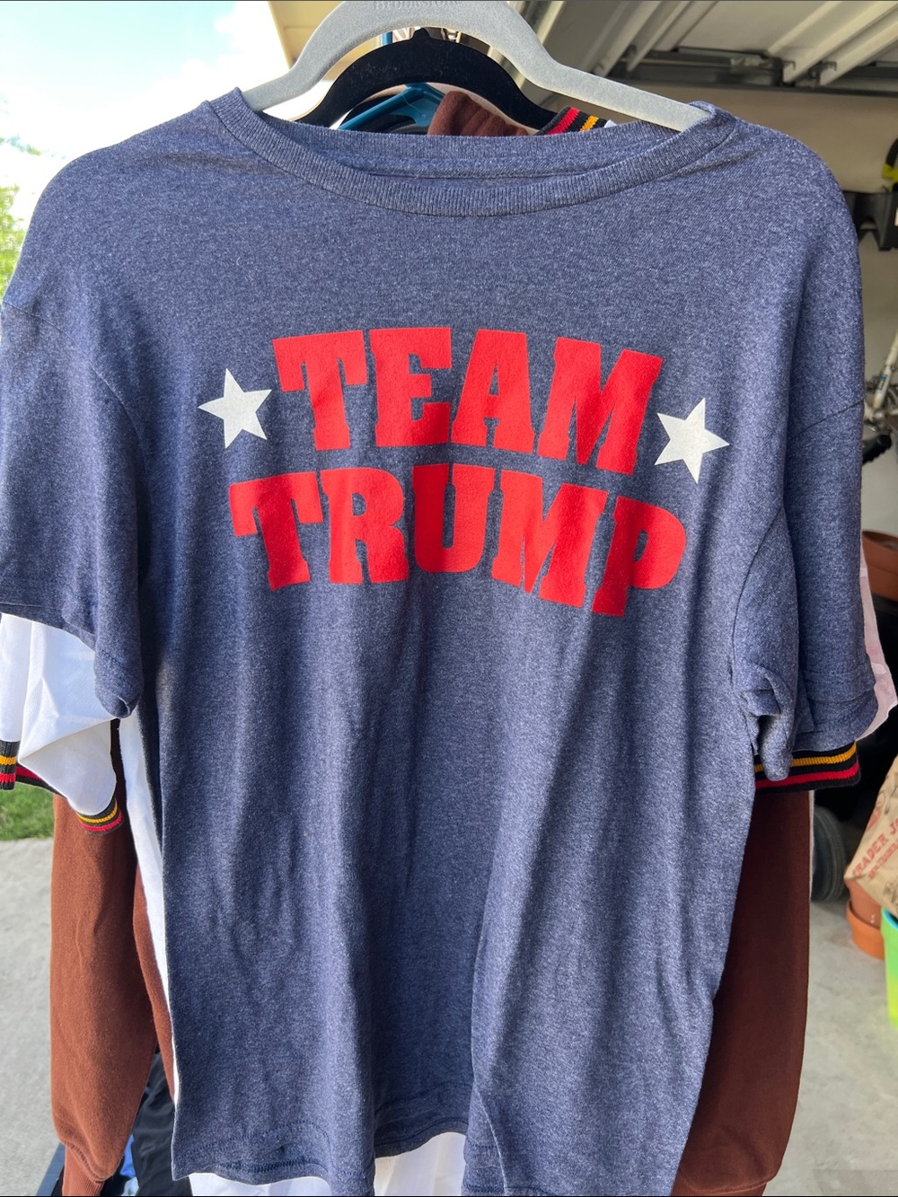 Spencer's Navy Blue 'Team Trump' Graphic Tee with Red and White Print